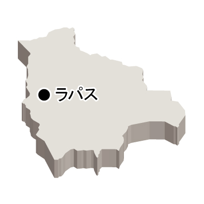 ボリビア多民族国無料フリーイラスト｜首都名・立体(白)